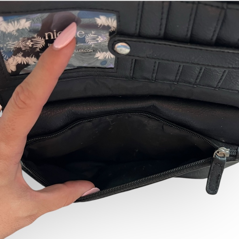 Nicole Miller Black and Silver Crossbody Bag with Stud Detailing‎ - Picture 5 of 5